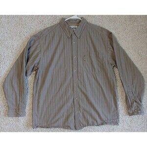 Columbia Shirt Mens XL Tan Plaid Long Sleeve Button 100% Cotton Outdoor Sports